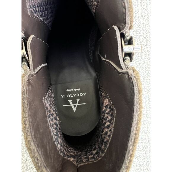 AQUATALIA Fantina Waterproof Suede Ankle Boots Olive Green Women's Size 6 US - Picture 11 of 12